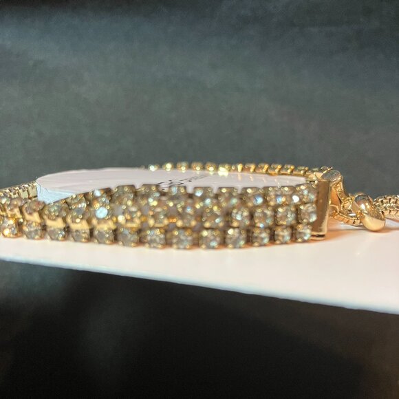 BCBGenertion Triple Strand Rhinestone Bracelet with Chain Closure - Picture 4 of 4